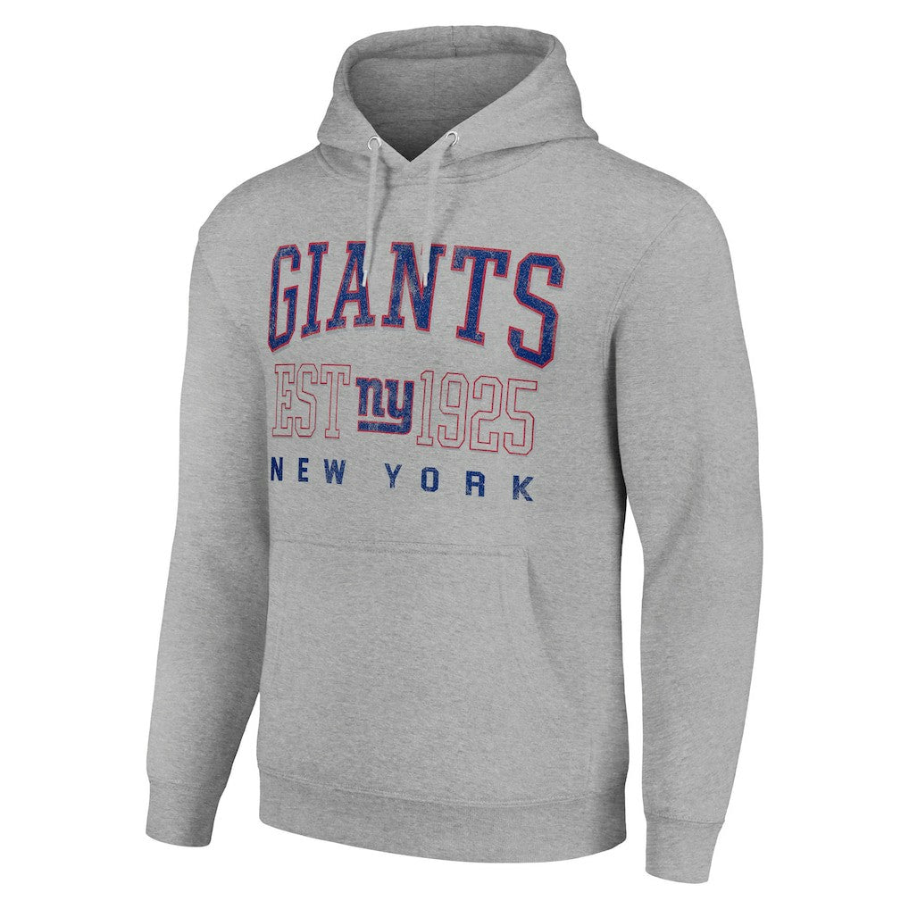 New York Giants Starter Unisex Throwback Logo Pullover Hoodie Heather Gray