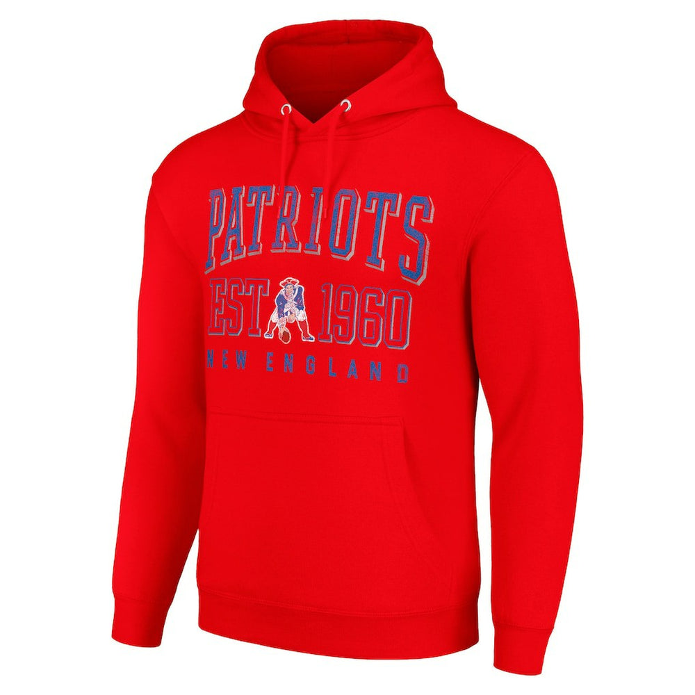 New England Patriots Starter Unisex Throwback Logo Pullover Hoodie Red