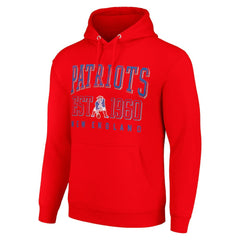 New England Patriots Starter Unisex Throwback Logo Pullover Hoodie Red