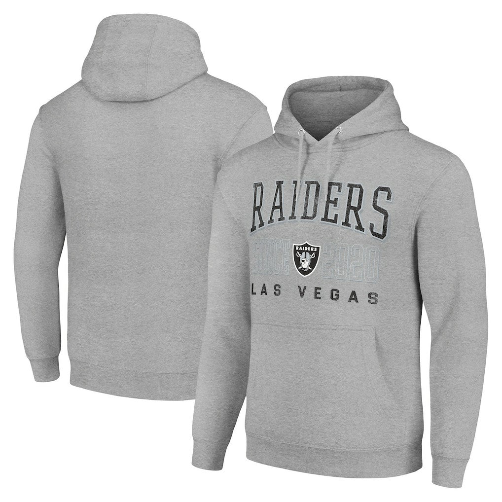 Las Vegas Raiders Starter Unisex Throwback Logo Pullover Hoodie Heather Gray