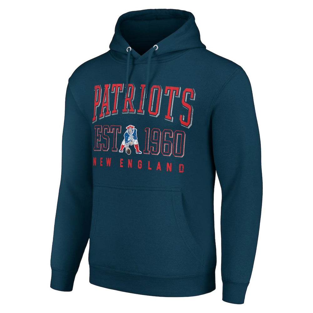 New England Patriots Starter Unisex Throwback Logo Pullover Hoodie Navy