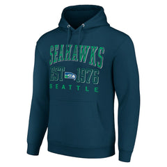 Seattle Seahawks Starter Unisex Throwback Logo Pullover Hoodie College Navy