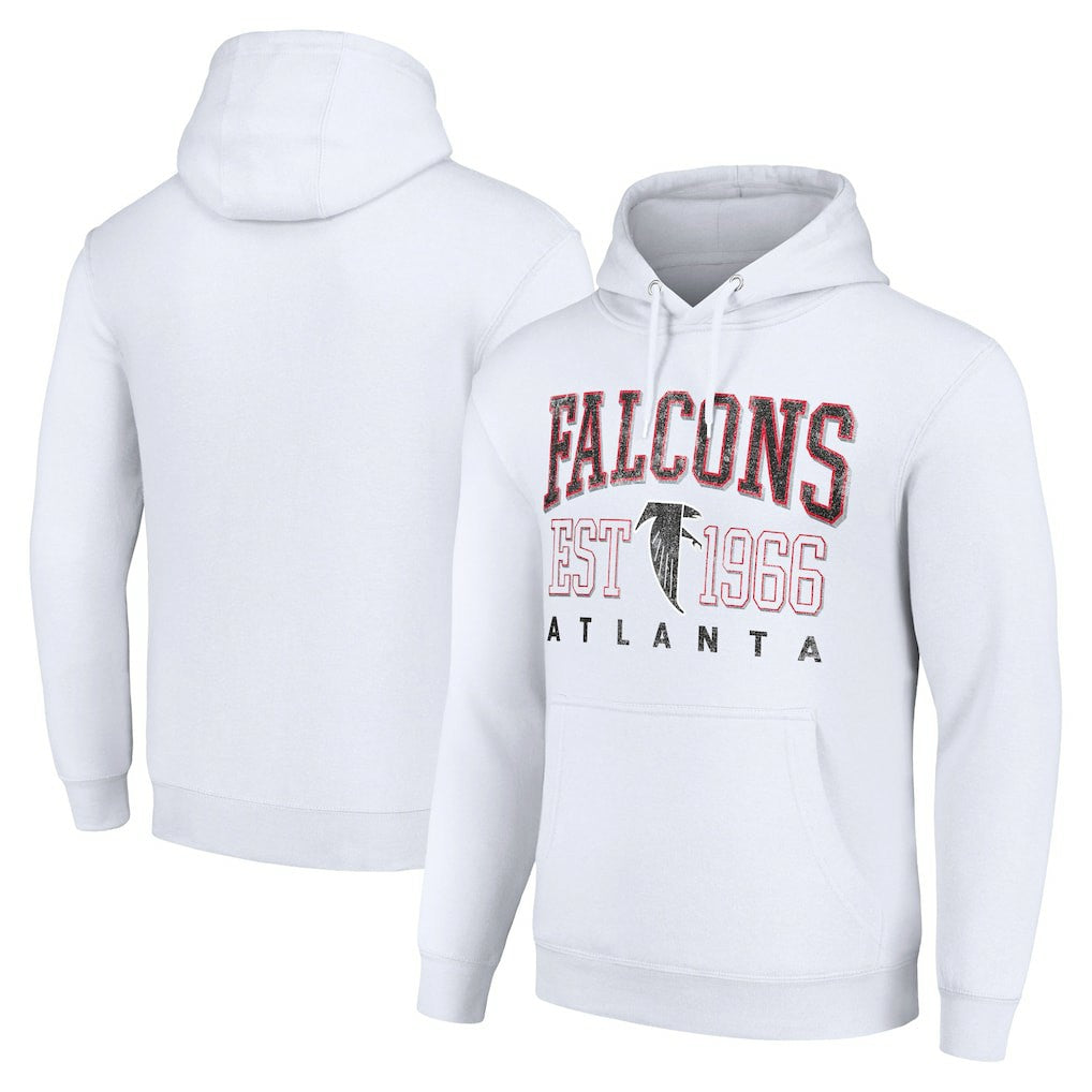 Atlanta Falcons Starter Unisex Throwback Logo Pullover Hoodie White