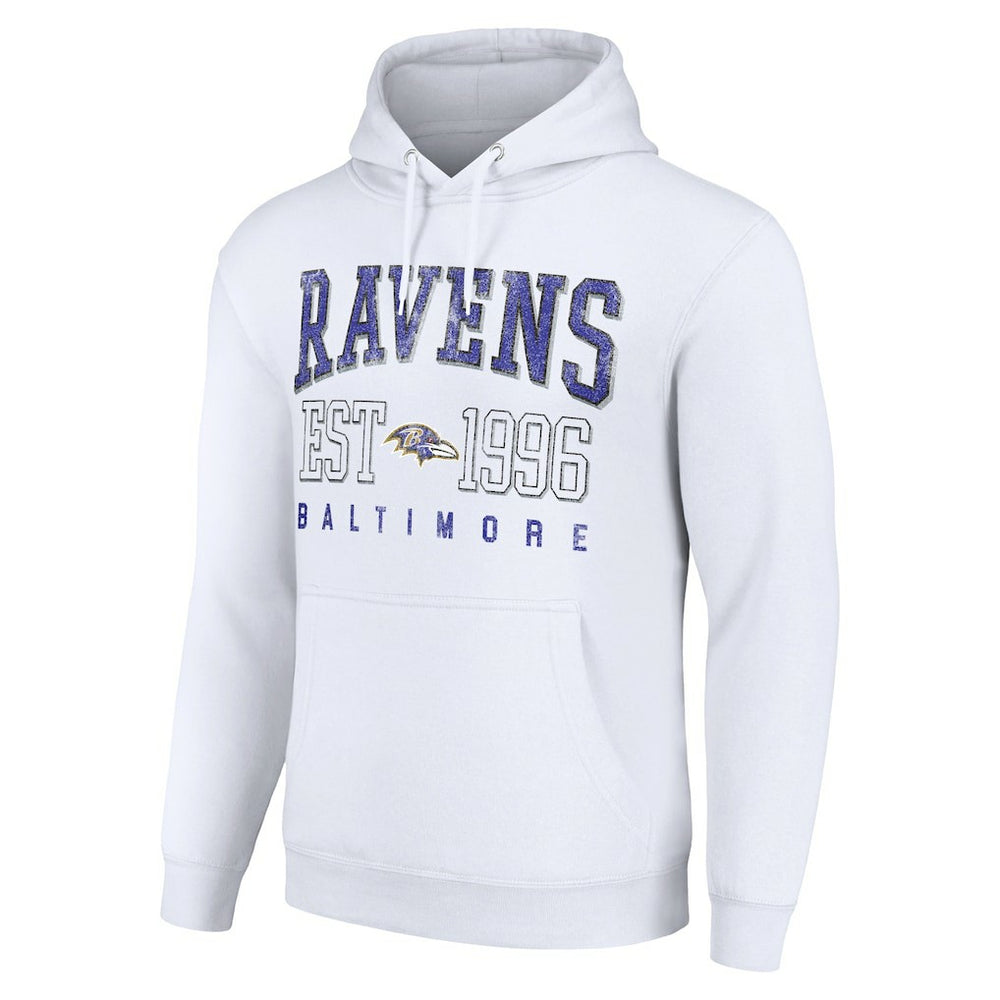 Baltimore Ravens Starter Unisex Throwback Logo Pullover Hoodie White