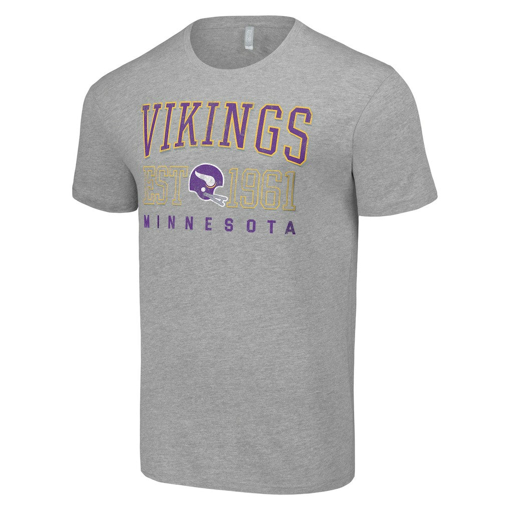 Minnesota Vikings Starter Throwback Logo T-Shirt Heather Gray