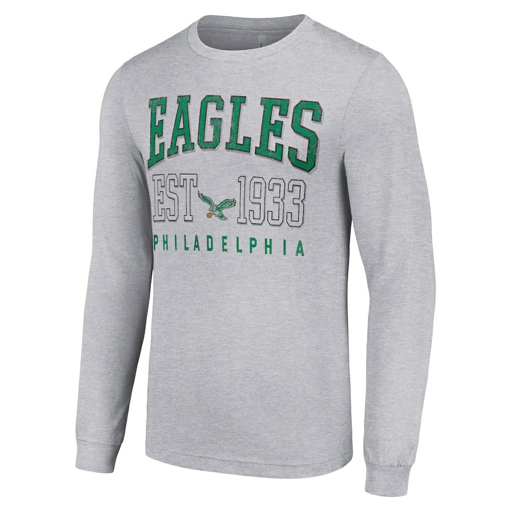 Philadelphia Eagles Starter Throwback Logo Long Sleeve T-Shirt Heather Gray