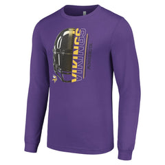 Minnesota Vikings Starter Half Helmet Logo Long Sleeve T-Shirt Purple