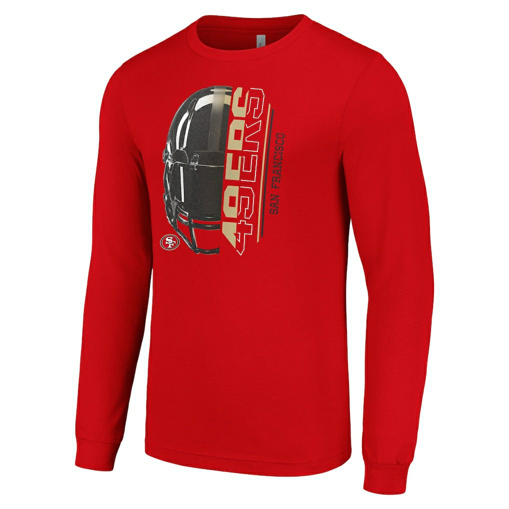 San Francisco 49ers Starter Half Helmet Logo Long Sleeve T-Shirt Scarlet