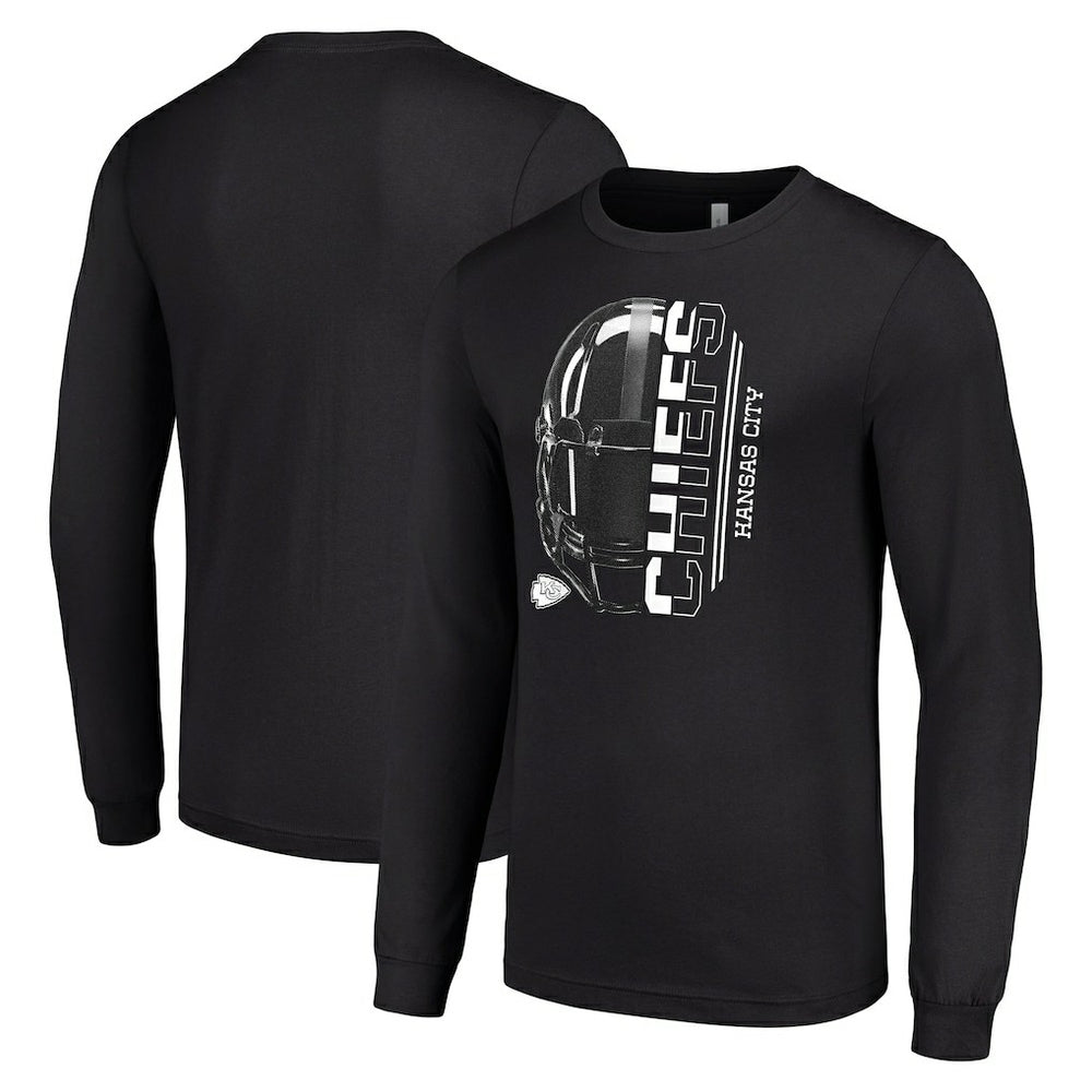 Kansas City Chiefs Starter Half Helmet Logo Long Sleeve T-Shirt Black