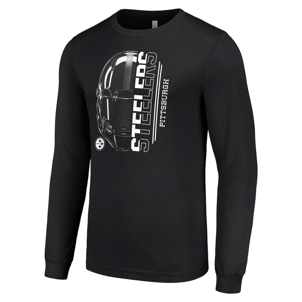 Pittsburgh Steelers Starter Half Helmet Logo Long Sleeve T-Shirt Black