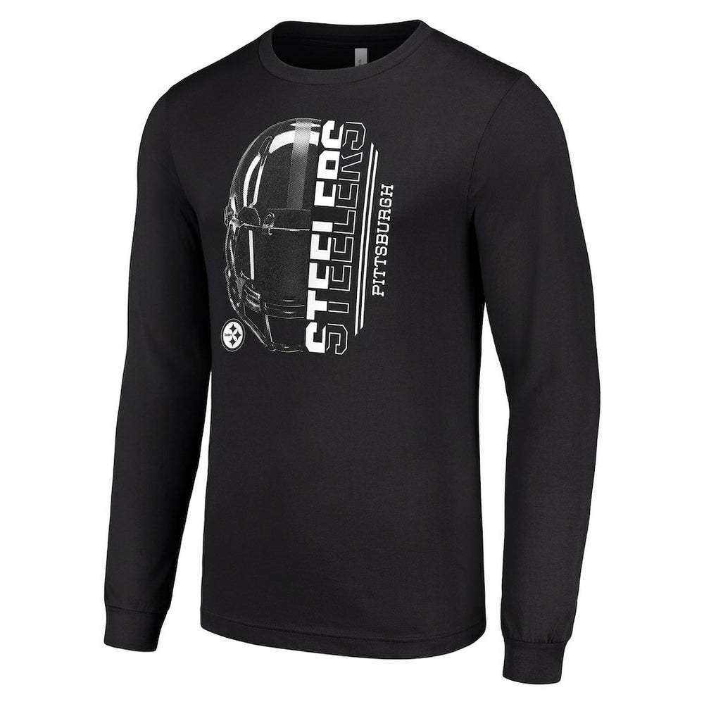Pittsburgh Steelers Starter Half Helmet Logo Long Sleeve T-Shirt Black