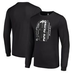 Miami Dolphins Starter Half Helmet Logo Long Sleeve T-Shirt Black