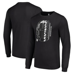 Minnesota Vikings Starter Half Helmet Logo Long Sleeve T-Shirt Black