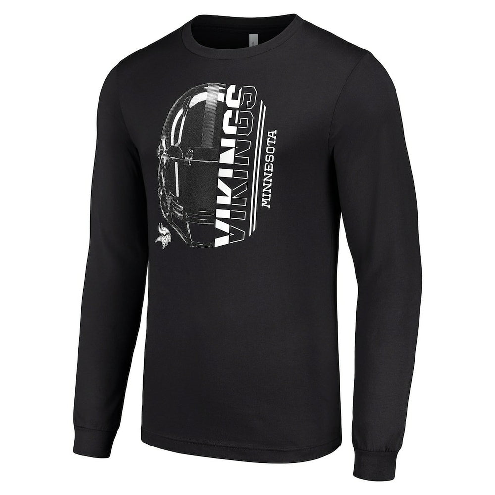 Minnesota Vikings Starter Half Helmet Logo Long Sleeve T-Shirt Black