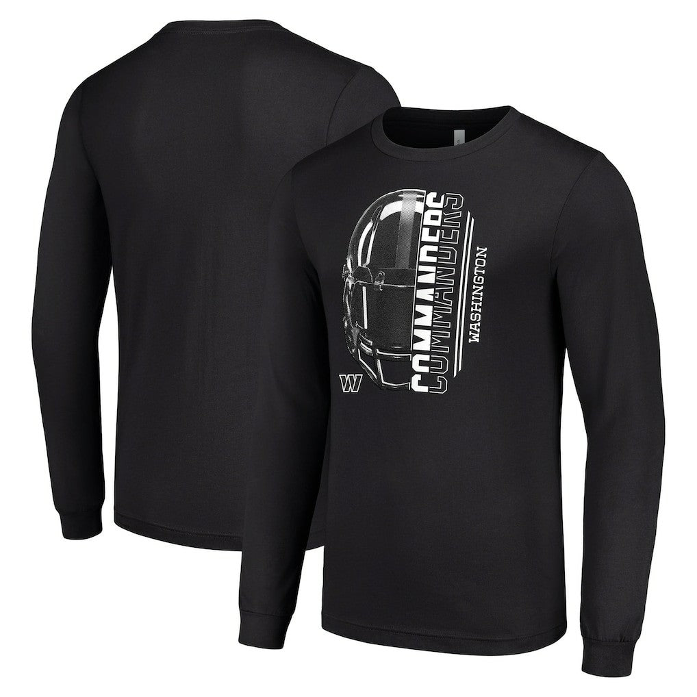 Washington Commanders Starter Half Helmet Logo Long Sleeve T-Shirt Black