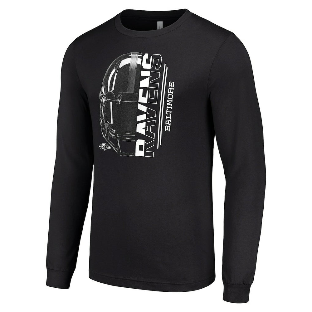Baltimore Ravens Starter Half Helmet Logo Long Sleeve T-Shirt Black