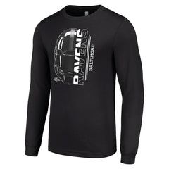 Baltimore Ravens Starter Half Helmet Logo Long Sleeve T-Shirt Black