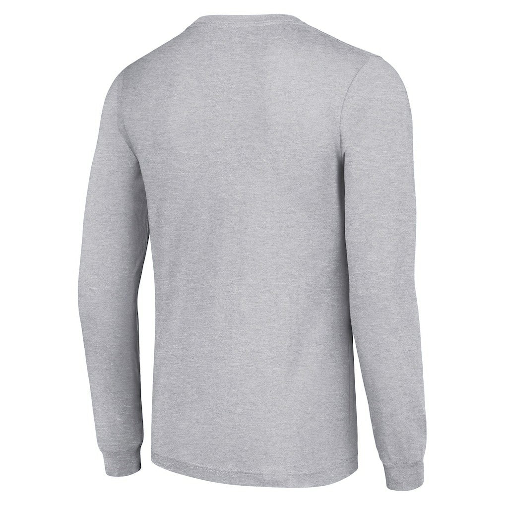 Pittsburgh Steelers Starter Half Helmet Logo Long Sleeve Heathered T-Shirt Heather Gray