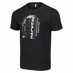 Green Bay Packers Starter Half Helmet Logo T-Shirt Black