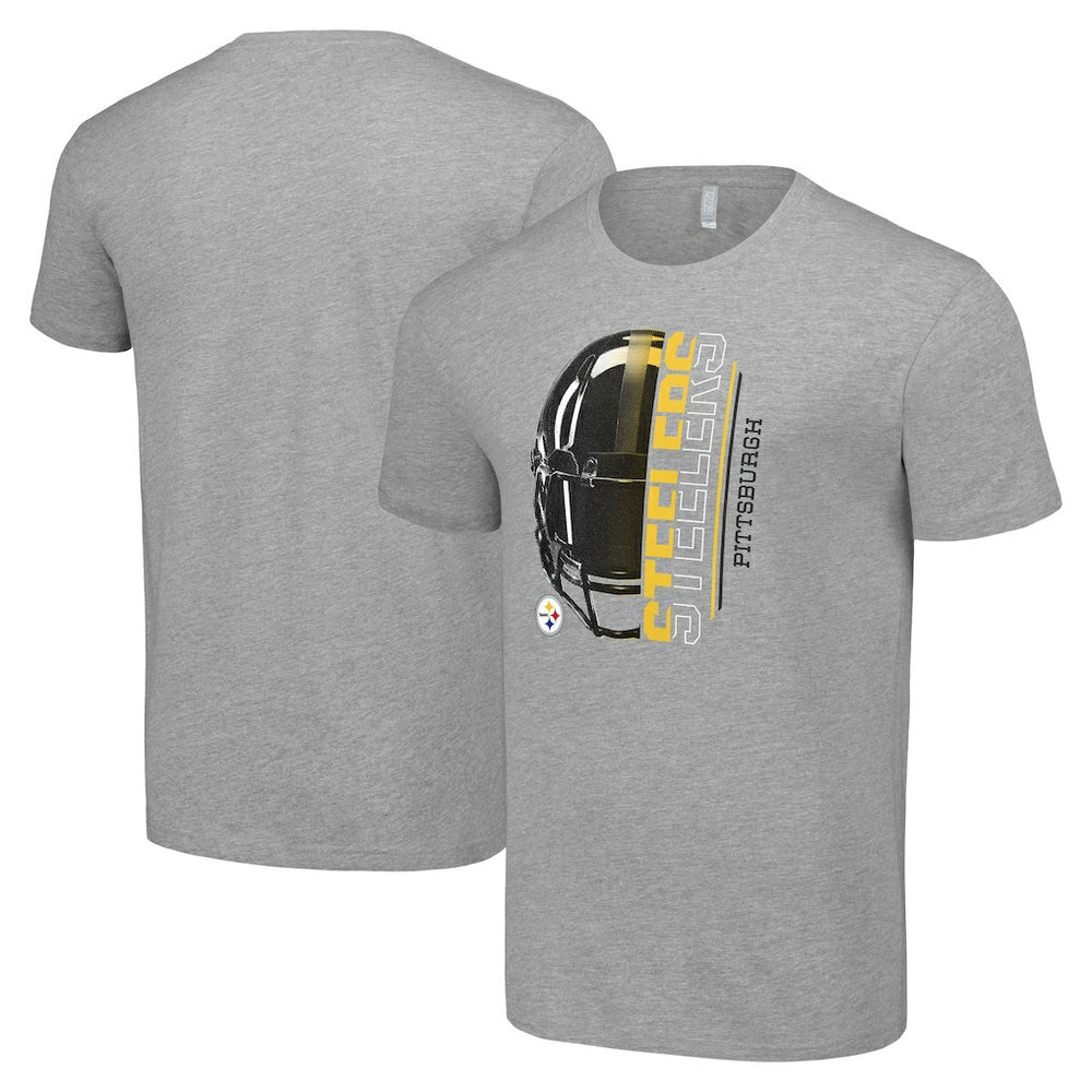 Pittsburgh Steelers Starter Half Helmet Logo T-Shirt Heather Gray