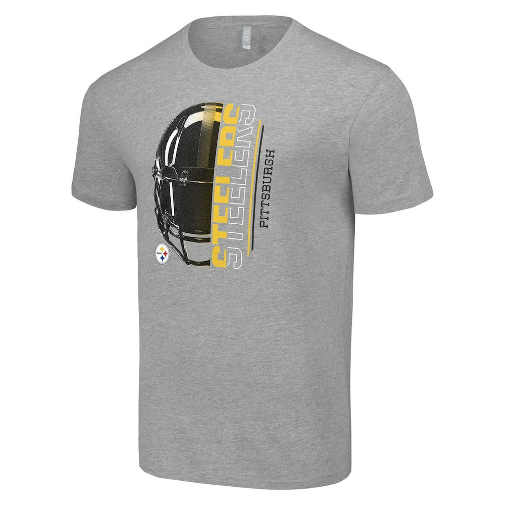 Pittsburgh Steelers Starter Half Helmet Logo T-Shirt Heather Gray