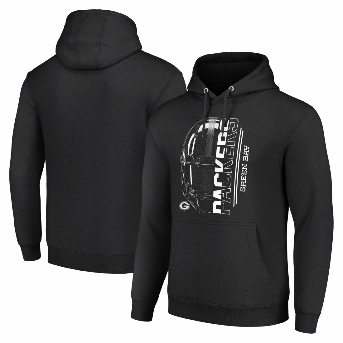 Green Bay Packers Starter Unisex Half Helmet Logo Pullover Hoodie Black