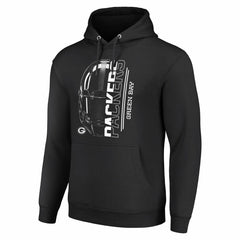 Green Bay Packers Starter Unisex Half Helmet Logo Pullover Hoodie Black