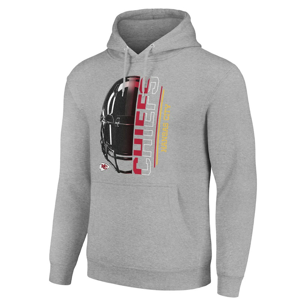 Kansas City Chiefs Starter Unisex Half Helmet Logo Pullover Hoodie Heather Gray