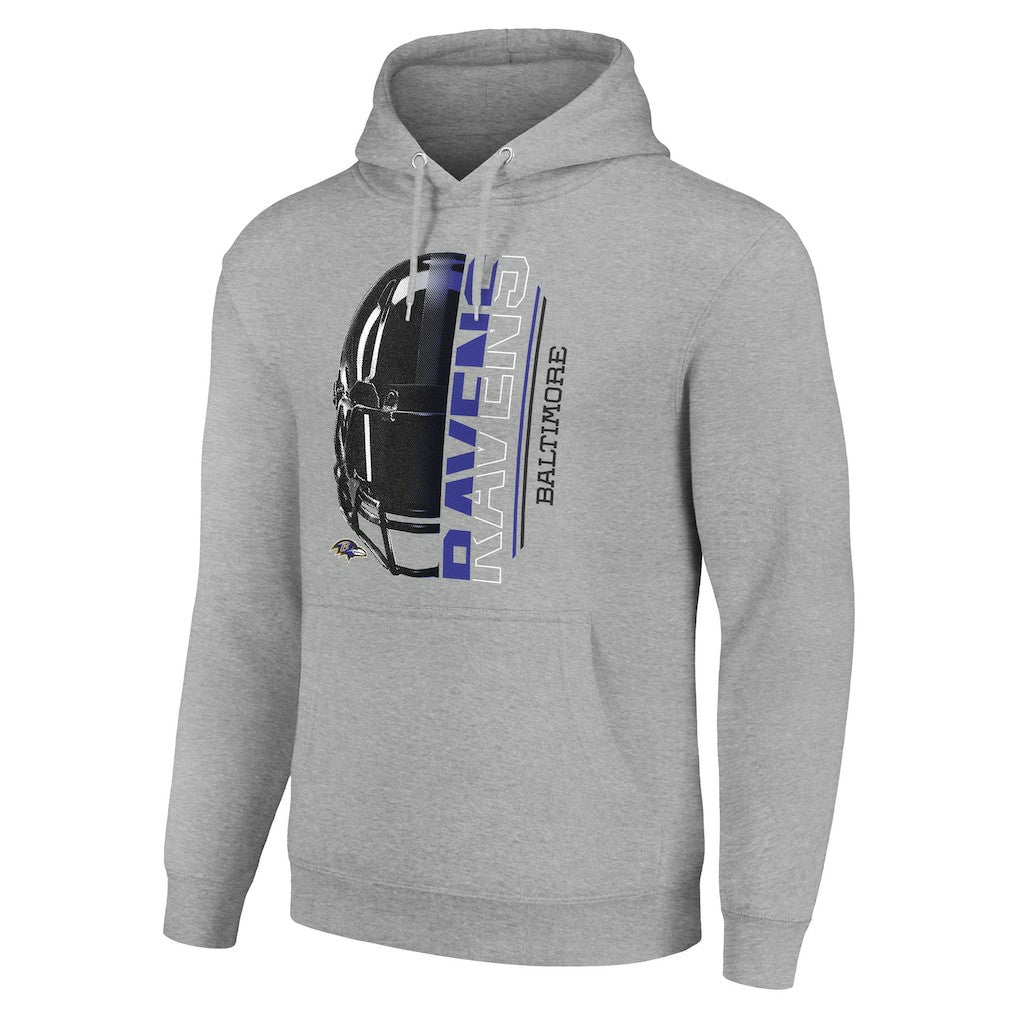 Baltimore Ravens Starter Unisex Half Helmet Logo Pullover Hoodie Heather Gray