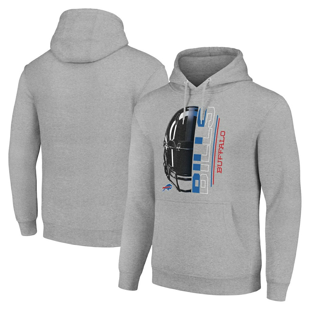 Buffalo Bills Starter Unisex Half Helmet Logo Pullover Hoodie Heather Gray