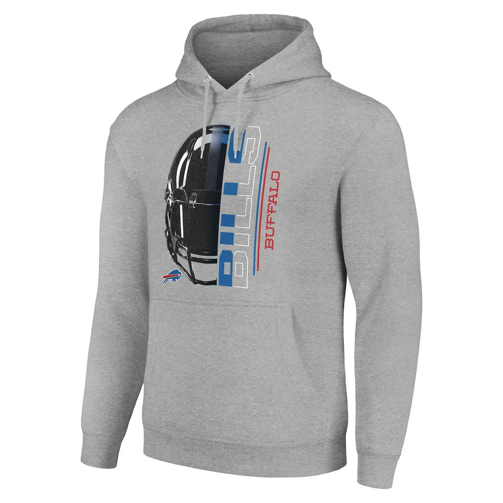 Buffalo Bills Starter Unisex Half Helmet Logo Pullover Hoodie Heather Gray