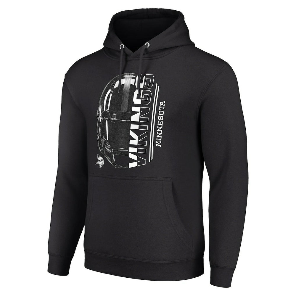 Minnesota Vikings Starter Unisex Half Helmet Logo Pullover Hoodie Black