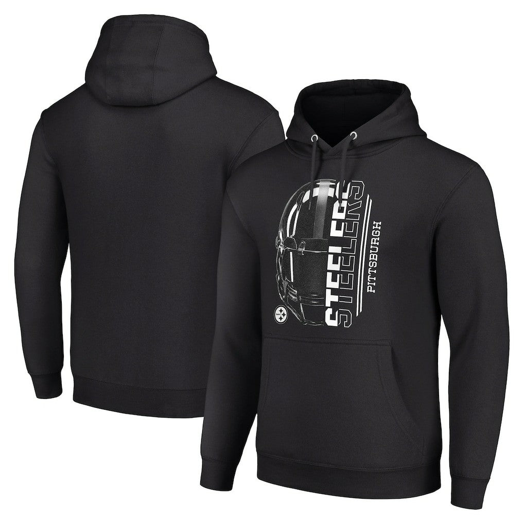 Pittsburgh Steelers Starter Unisex Half Helmet Logo Pullover Hoodie Black
