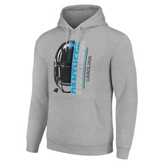 Carolina Panthers Starter Unisex Half Helmet Logo Pullover Hoodie Heather Gray