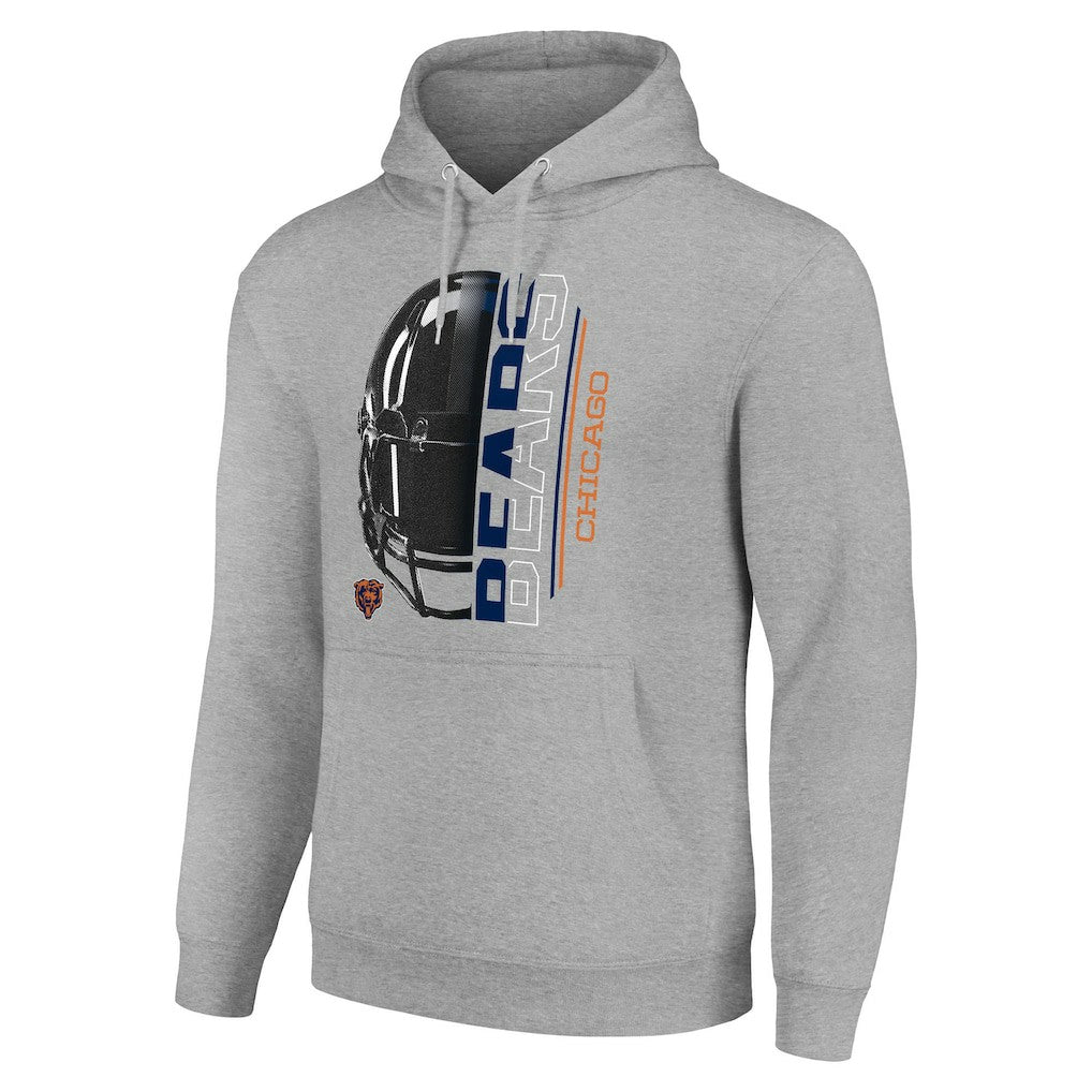 Chicago Bears Starter Unisex Half Helmet Logo Pullover Hoodie Heather Gray