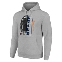 Chicago Bears Starter Unisex Half Helmet Logo Pullover Hoodie Heather Gray