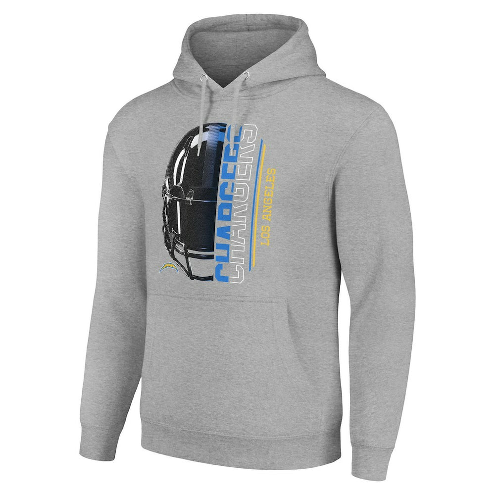 Los Angeles Chargers Starter Unisex Half Helmet Logo Pullover Hoodie Heather Gray