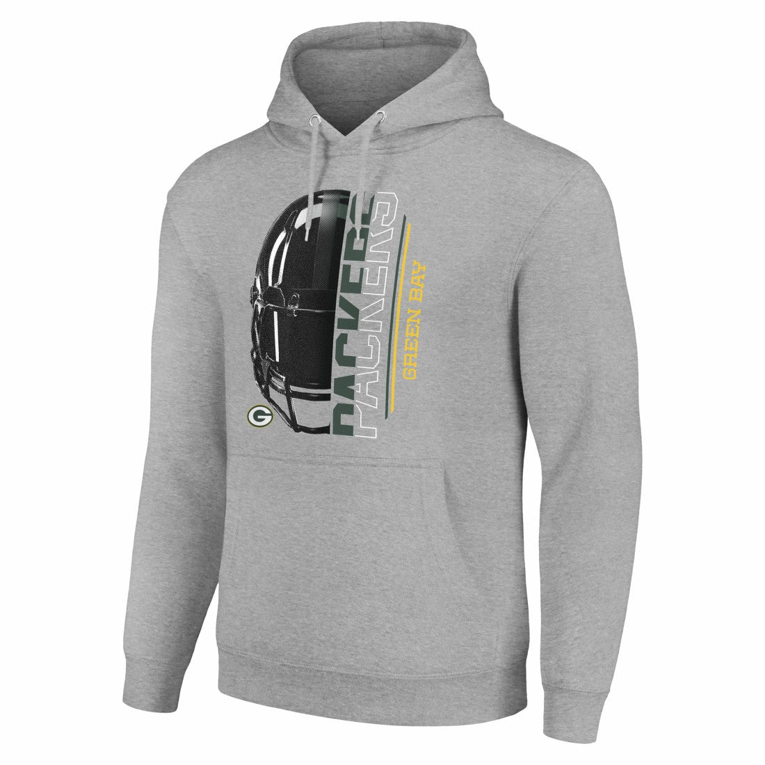Green Bay Packers Starter Unisex Half Helmet Logo Pullover Hoodie Heather Gray