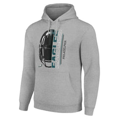Philadelphia Eagles Starter Unisex Half Helmet Logo Pullover Hoodie Heather Gray