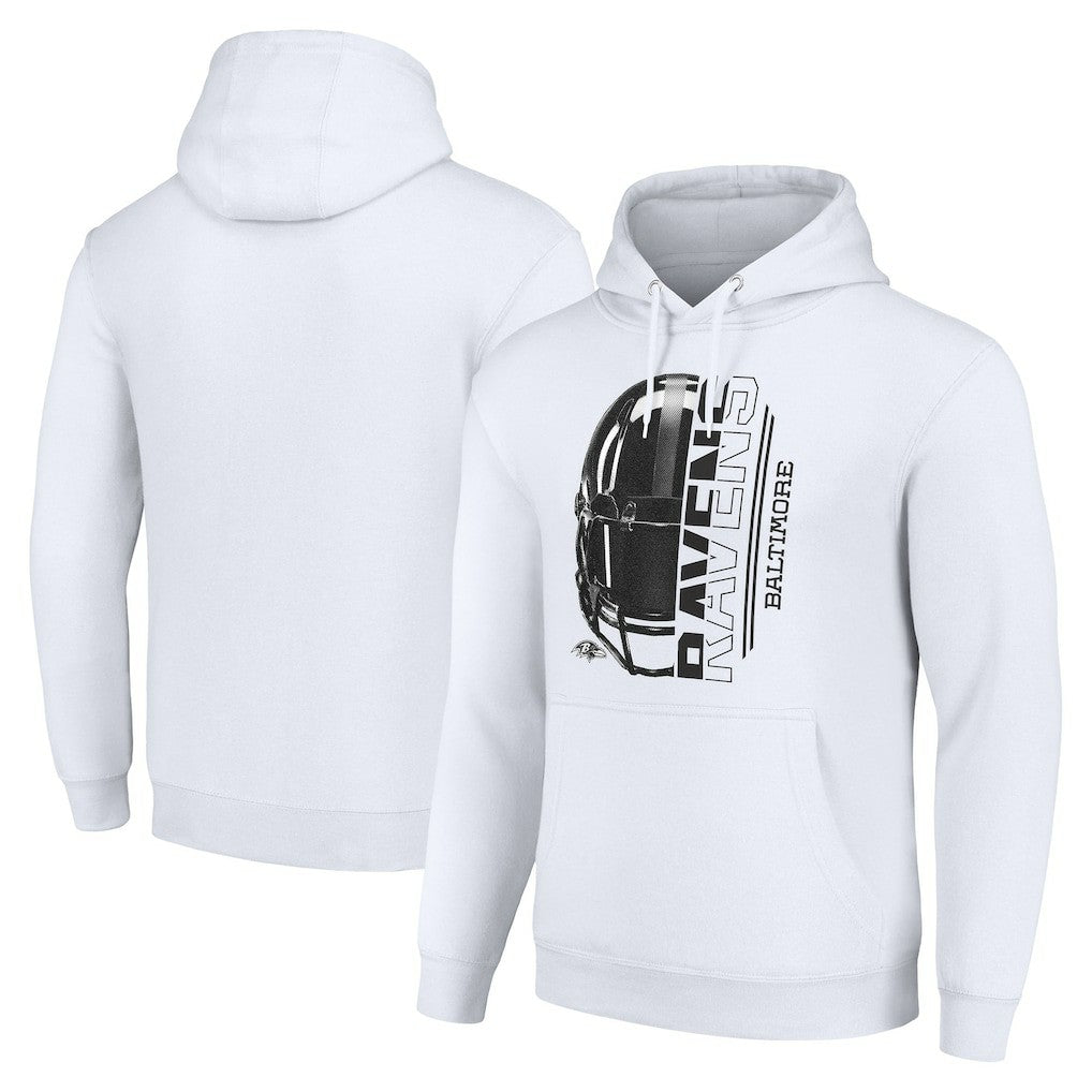 Baltimore Ravens Starter Unisex Half Helmet Logo Pullover Hoodie White