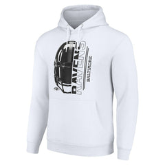 Baltimore Ravens Starter Unisex Half Helmet Logo Pullover Hoodie White