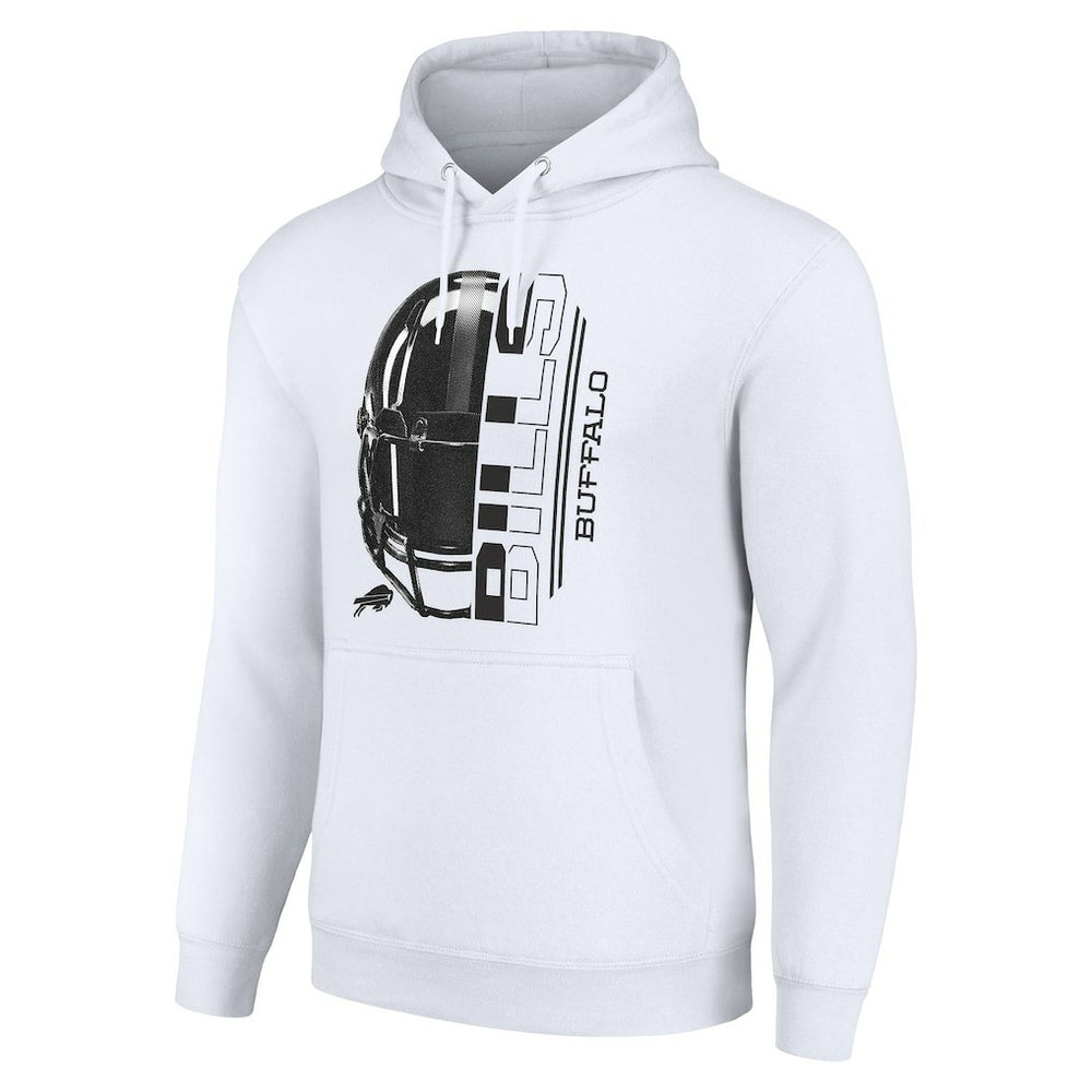 Buffalo Bills Starter Unisex Half Helmet Logo Pullover Hoodie White