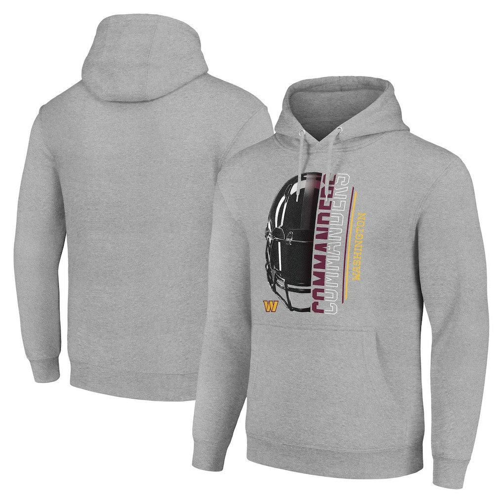 Washington Commanders Starter Unisex Half Helmet Logo Pullover Hoodie Heather Gray