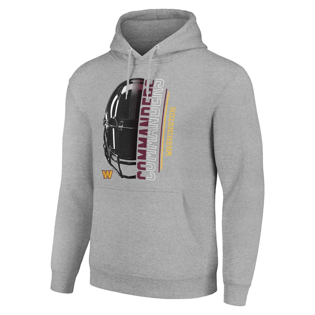 Washington Commanders Starter Unisex Half Helmet Logo Pullover Hoodie Heather Gray