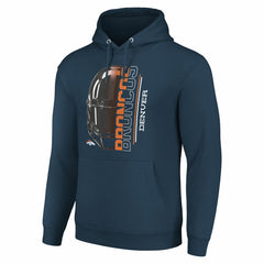 Denver Broncos Starter Unisex Half Helmet Logo Pullover Hoodie Navy