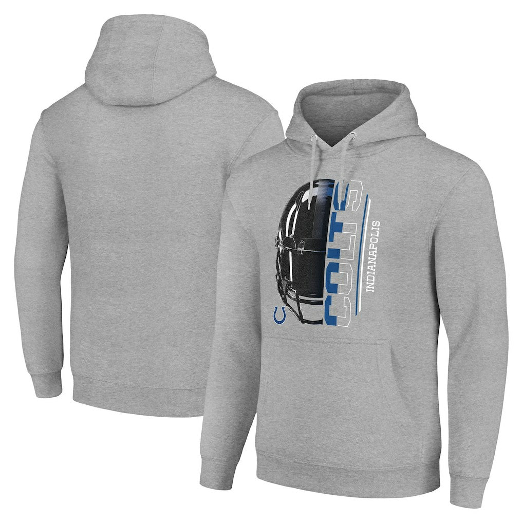 Indianapolis Colts Starter Unisex Half Helmet Logo Pullover Hoodie Heather Gray