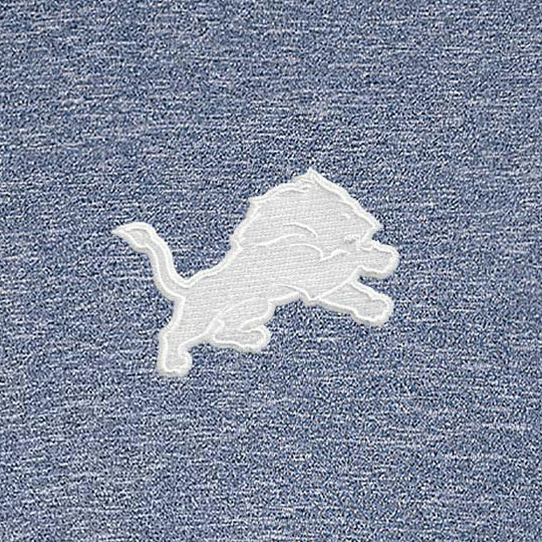 Detroit Lions Antigua Hunk Quarter-Zip Pullover Top Heather Navy