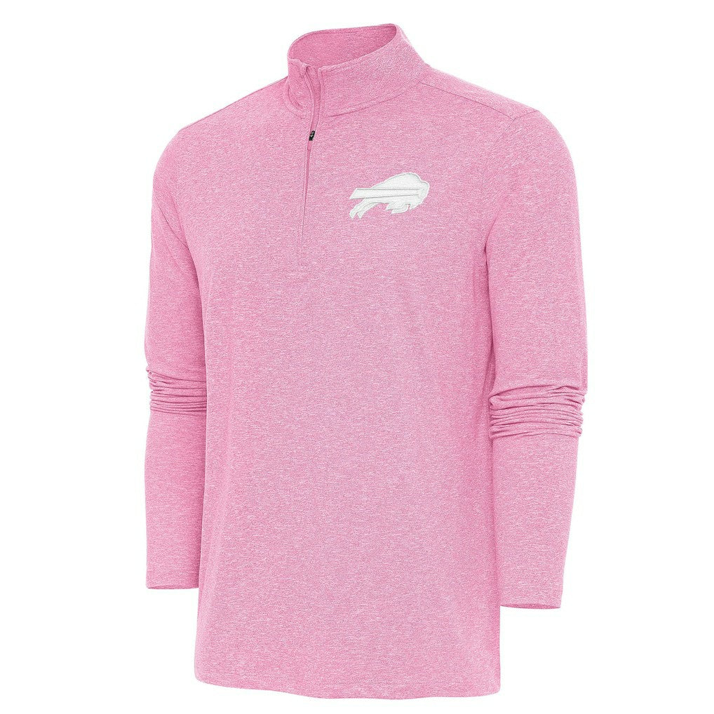 Buffalo Bills Antigua Hunk Quarter-Zip Pullover Top Pink