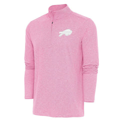 Buffalo Bills Antigua Hunk Quarter-Zip Pullover Top Pink