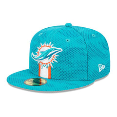 Miami Dolphins New Era 2024 Sideline 59FIFTY Fitted Hat Aqua